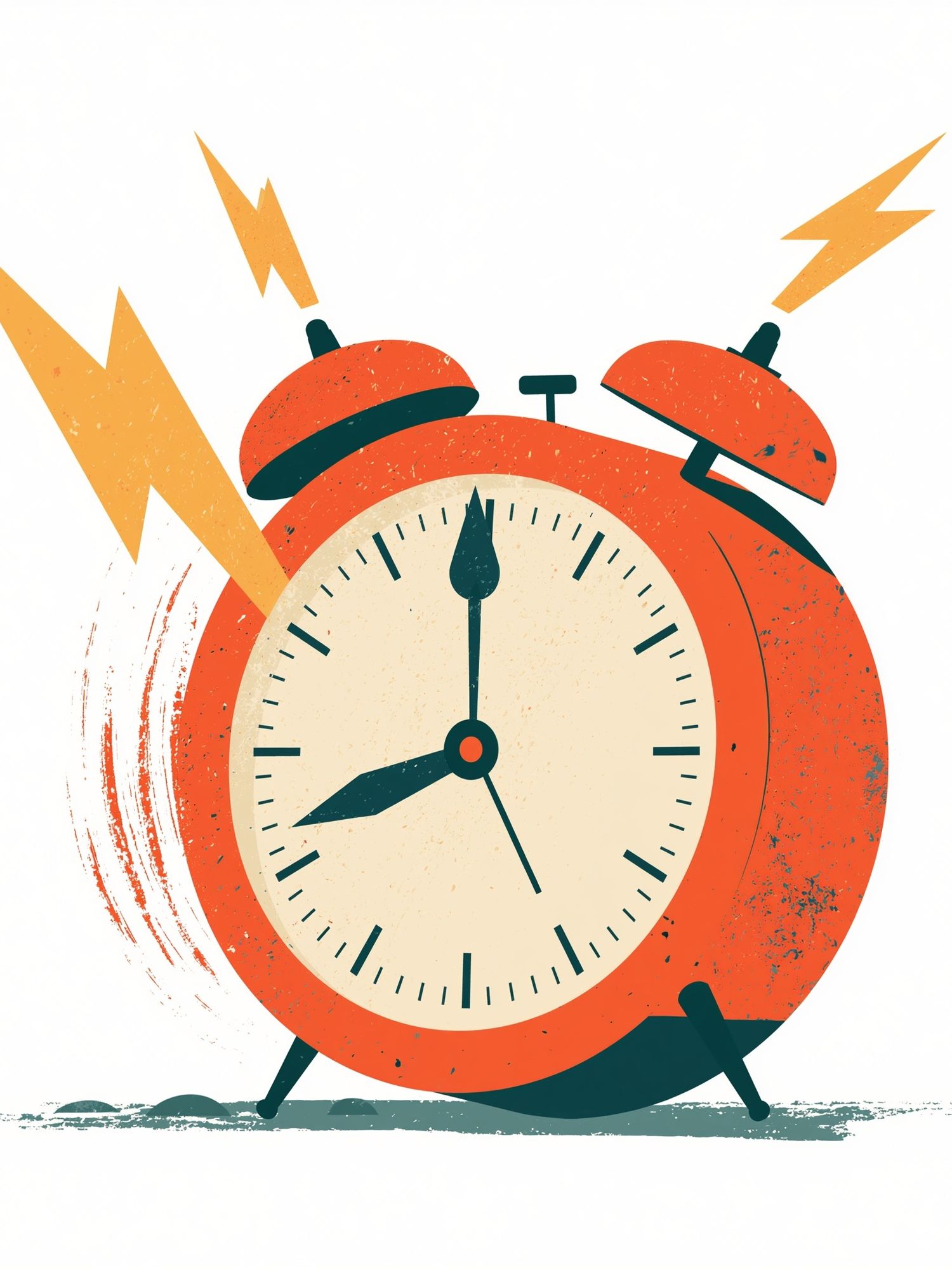 Retro Alarm Clock Illustration Poster. poster detail
