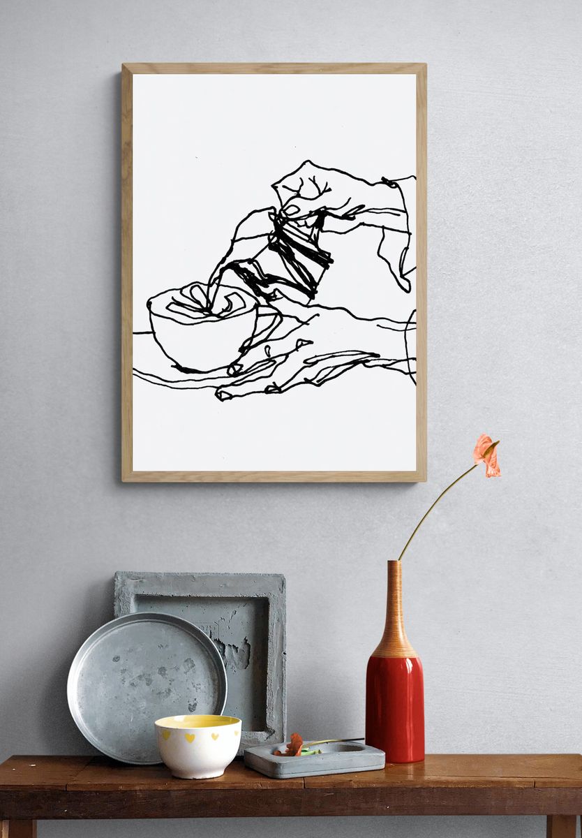 Abstract Line Drawing Poster. — room view 3
