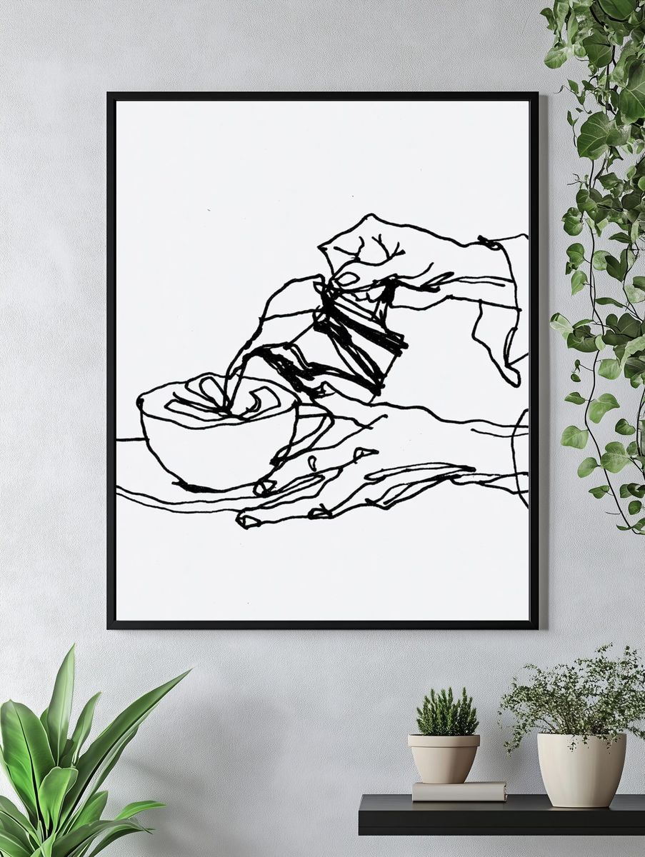 Abstract Line Drawing Poster. — room view 4