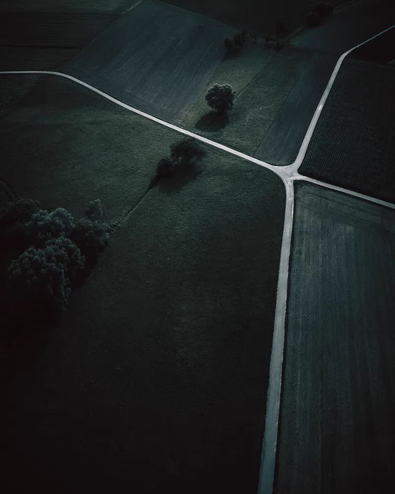 Aerial Landscape at Dusk — Photography Print. poster — photography art