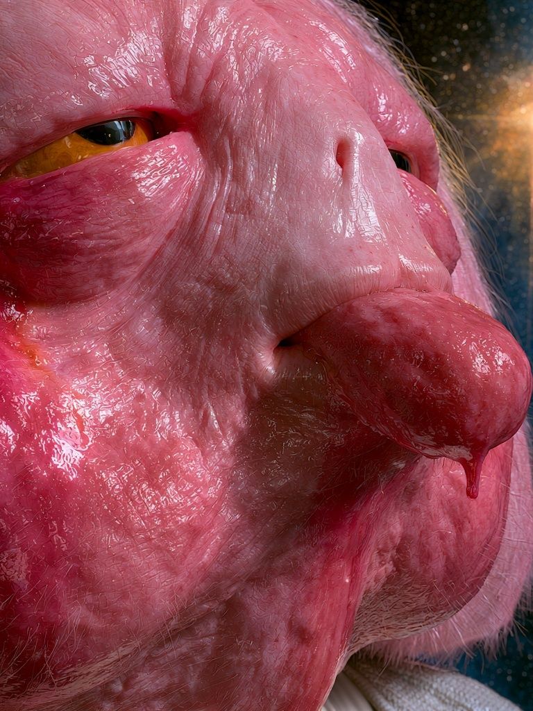 Pink Alien Portrait Print. poster detail