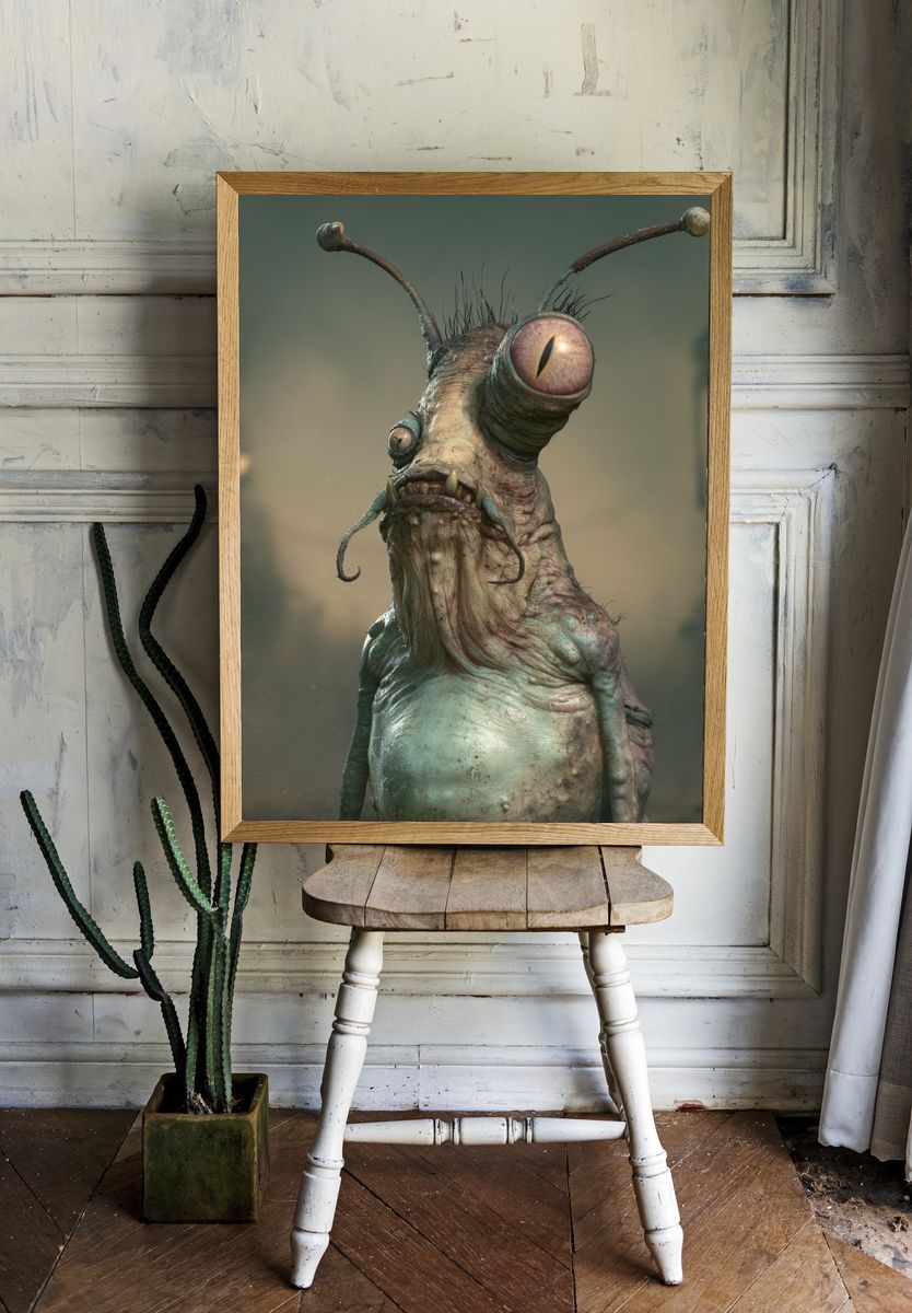 Alien Creature Portrait Poster. — room view 1