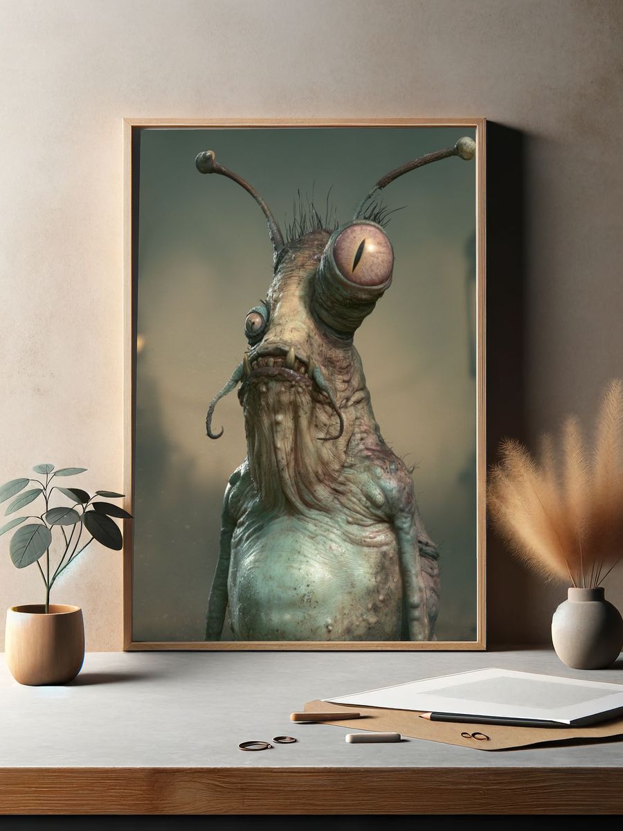 Alien Creature Portrait Poster. — room view 2