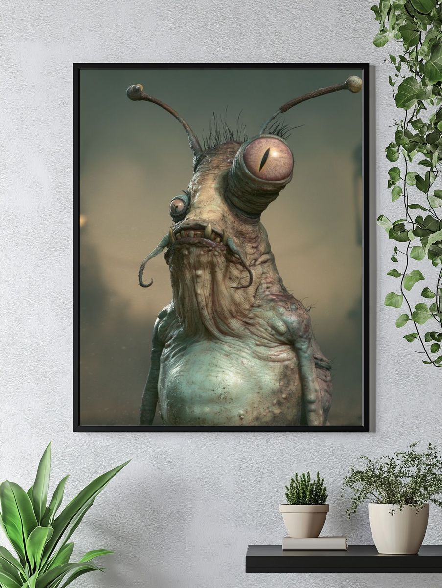 Alien Creature Portrait Poster. — room view 4