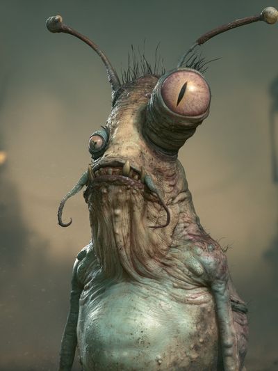 Alien Creature Portrait Poster. poster