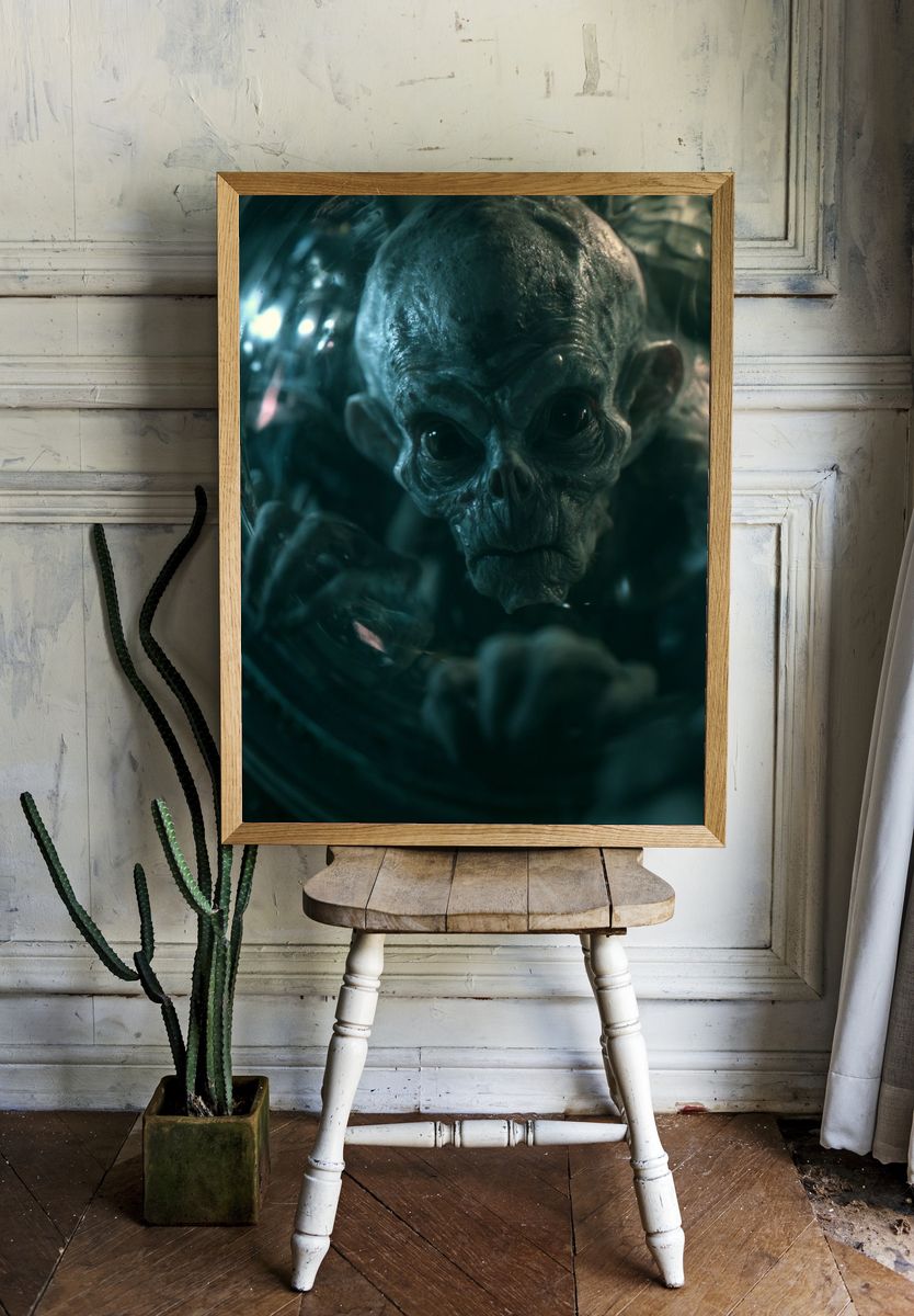 Alien Skull Portrait Poster. room preview