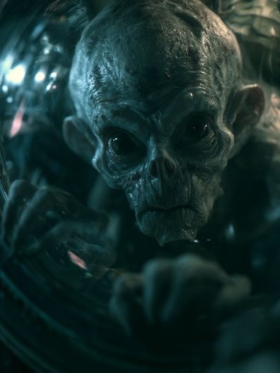 Alien Skull Portrait Poster. poster