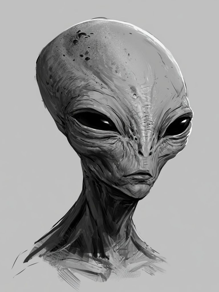 Alien Portrait Illustration Poster. poster — illustration art