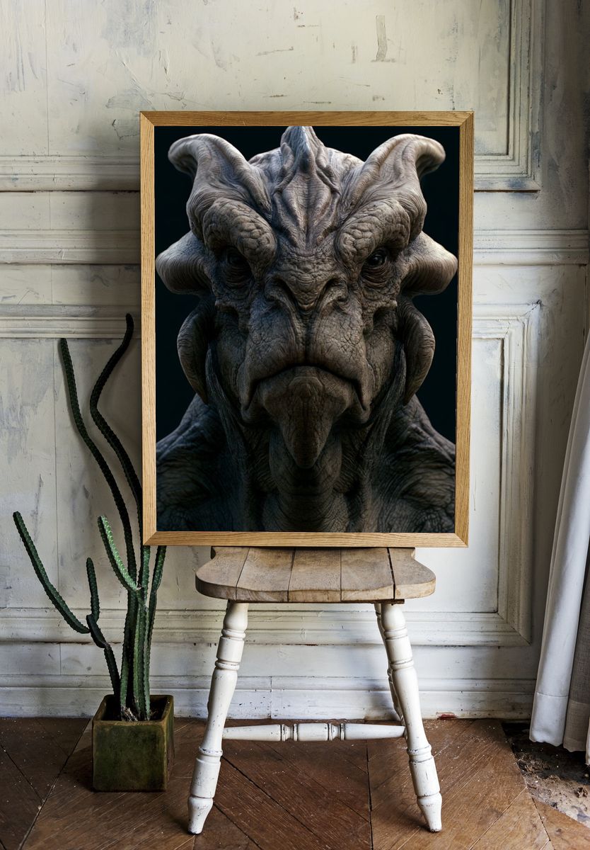 Alien Creature Portrait Poster. room preview