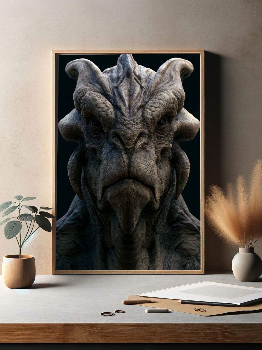 Alien Creature Portrait Poster. — room view 2