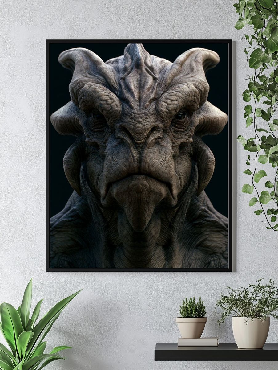 Alien Creature Portrait Poster. — room view 4