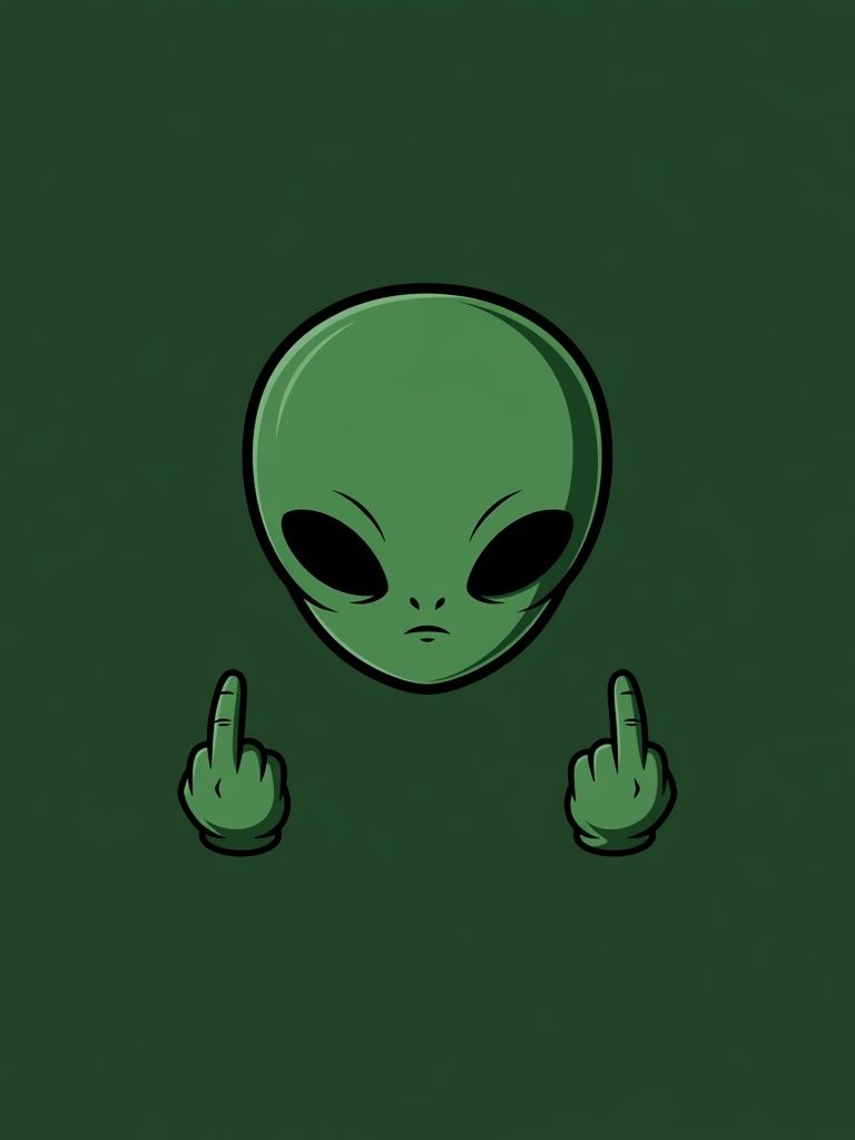 Alien Gesture Illustration Poster. poster — illustration art