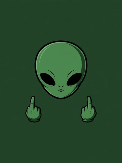 Alien Gesture Illustration Poster. poster