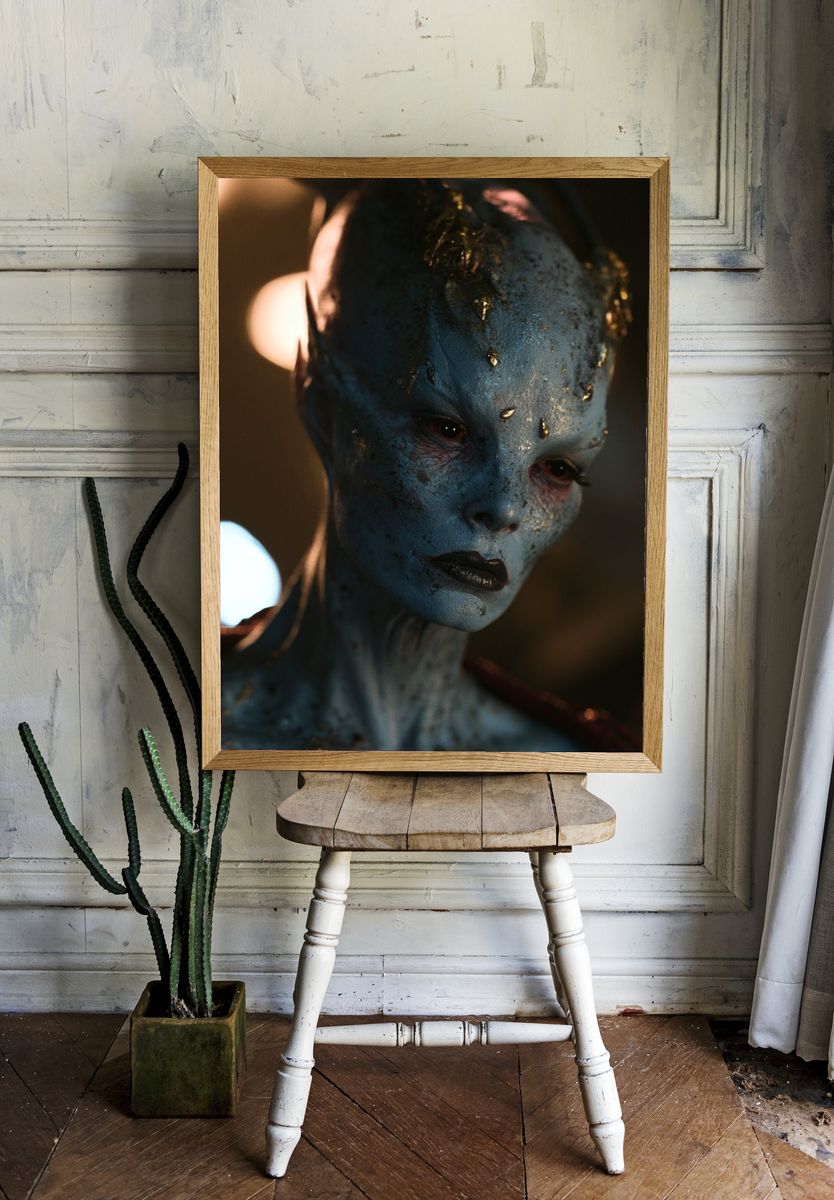 Alien Portrait Digital Art Poster. — room view 1