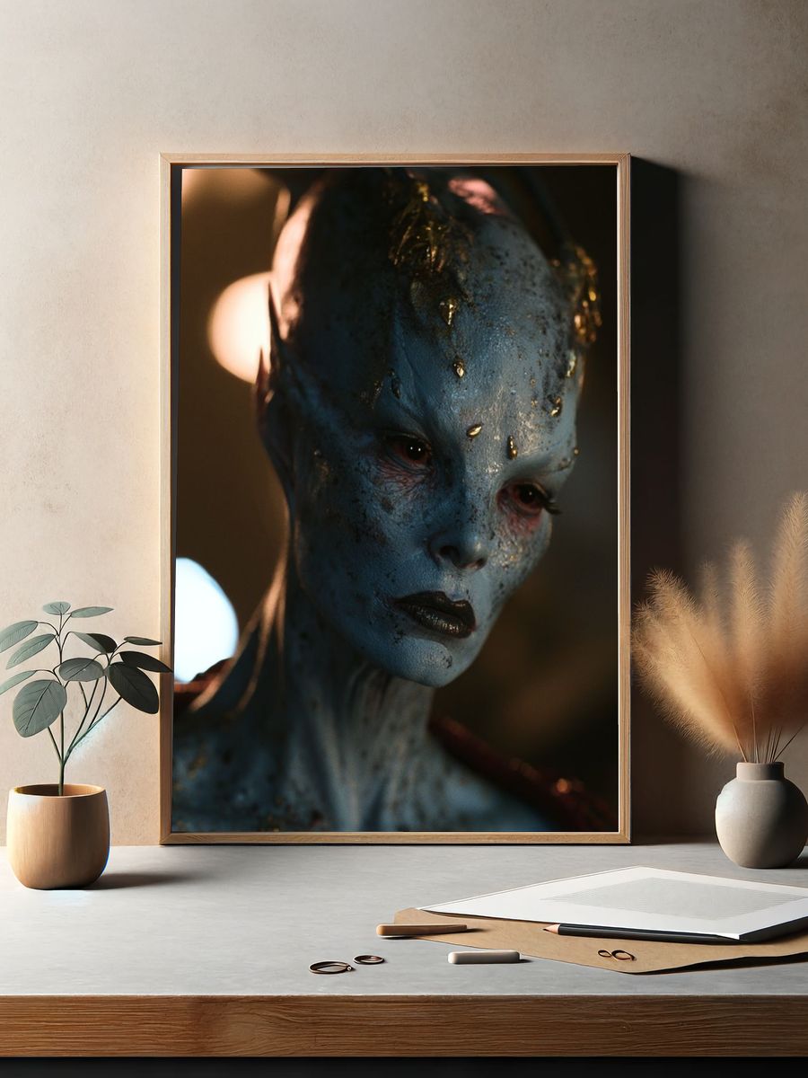 Alien Portrait Digital Art Poster. — room view 2