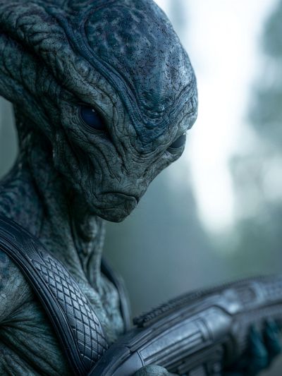 Alien Portrait Sci-Fi Poster. poster