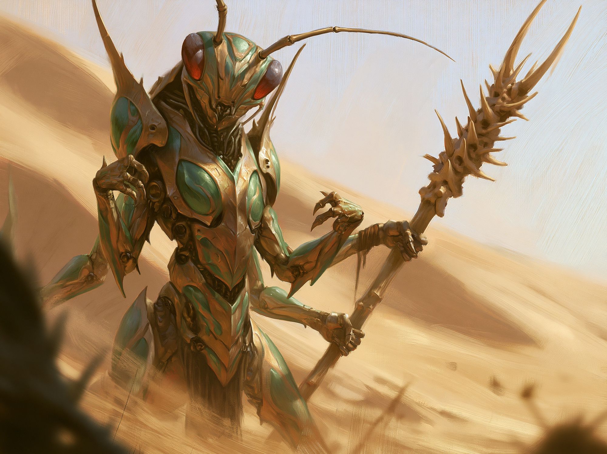 Alien Insect Warrior Digital Art Poster. poster detail