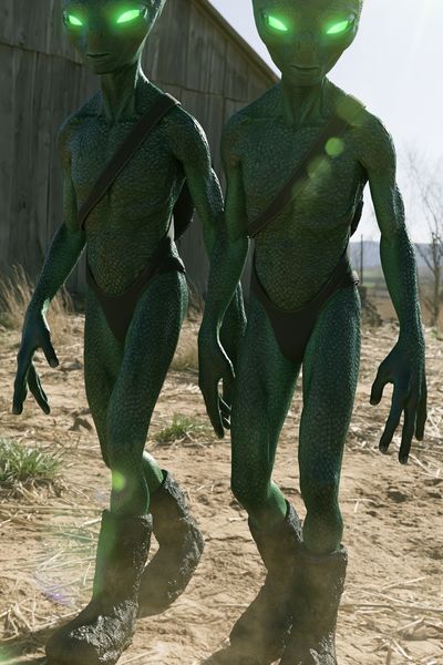 Alien Twins Sci-Fi Poster. poster