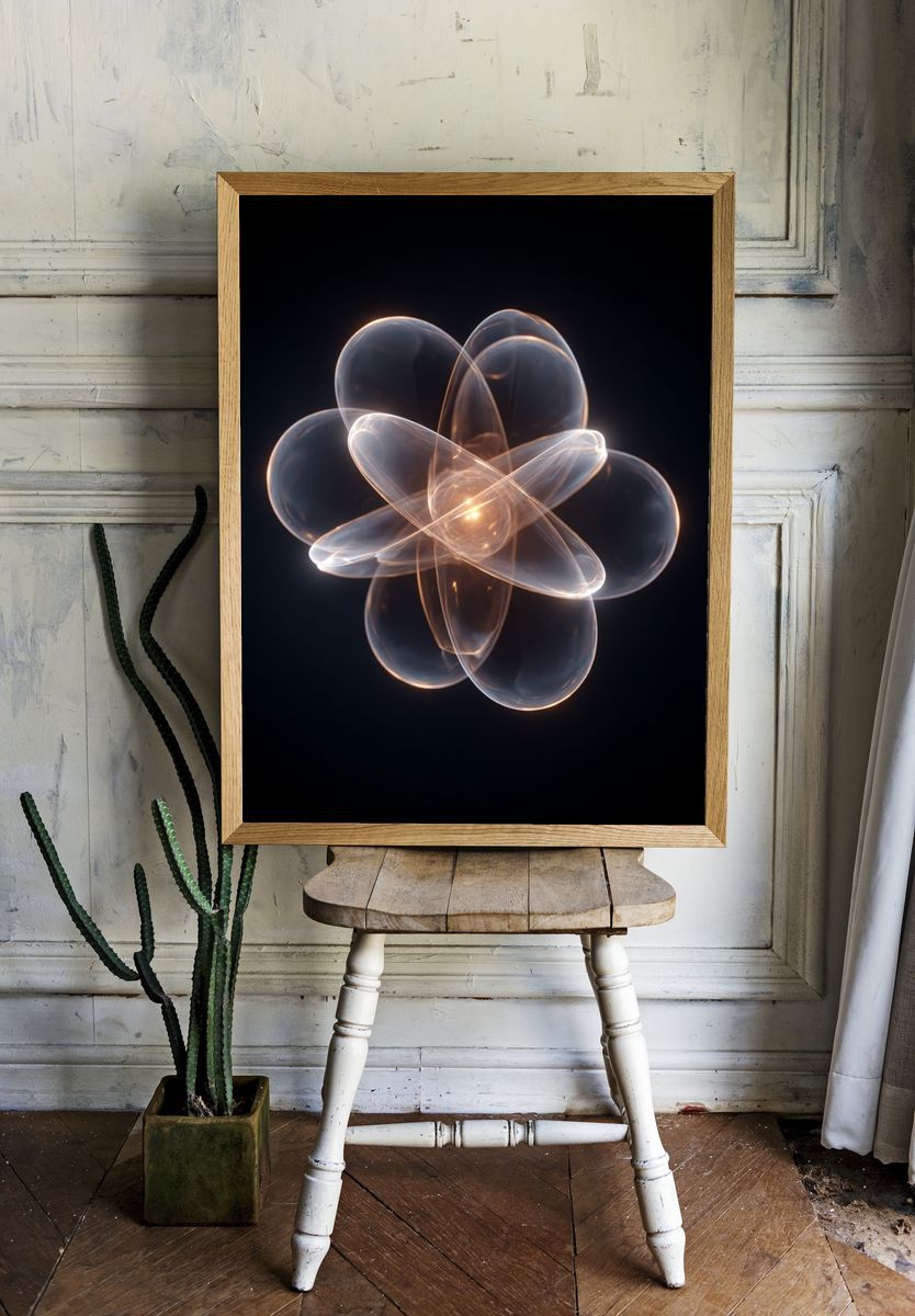 Abstract Light Orb — Digital Art Print room preview