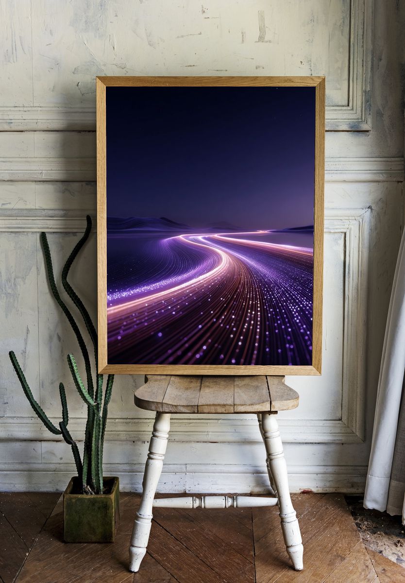Abstract Light Trails Poster. — room view 1