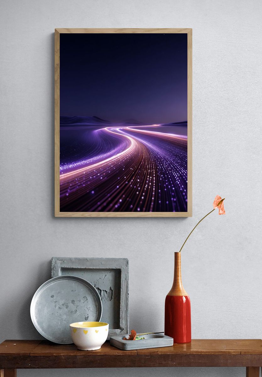 Abstract Light Trails Poster. — room view 3