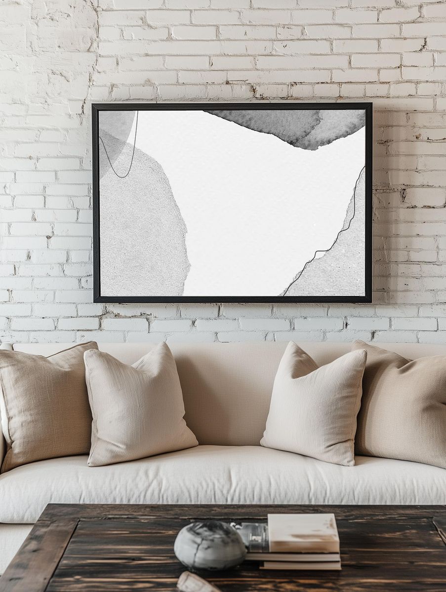 Abstract Line Art Poster. — room view 1