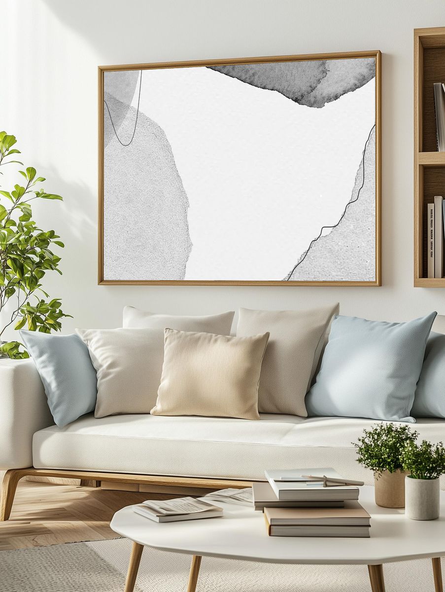 Abstract Line Art Poster. — room view 2