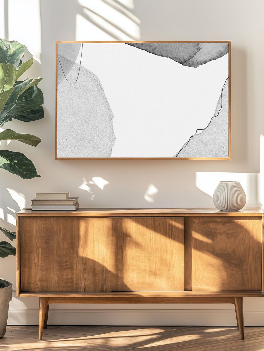 Abstract Line Art Poster. — room view 3