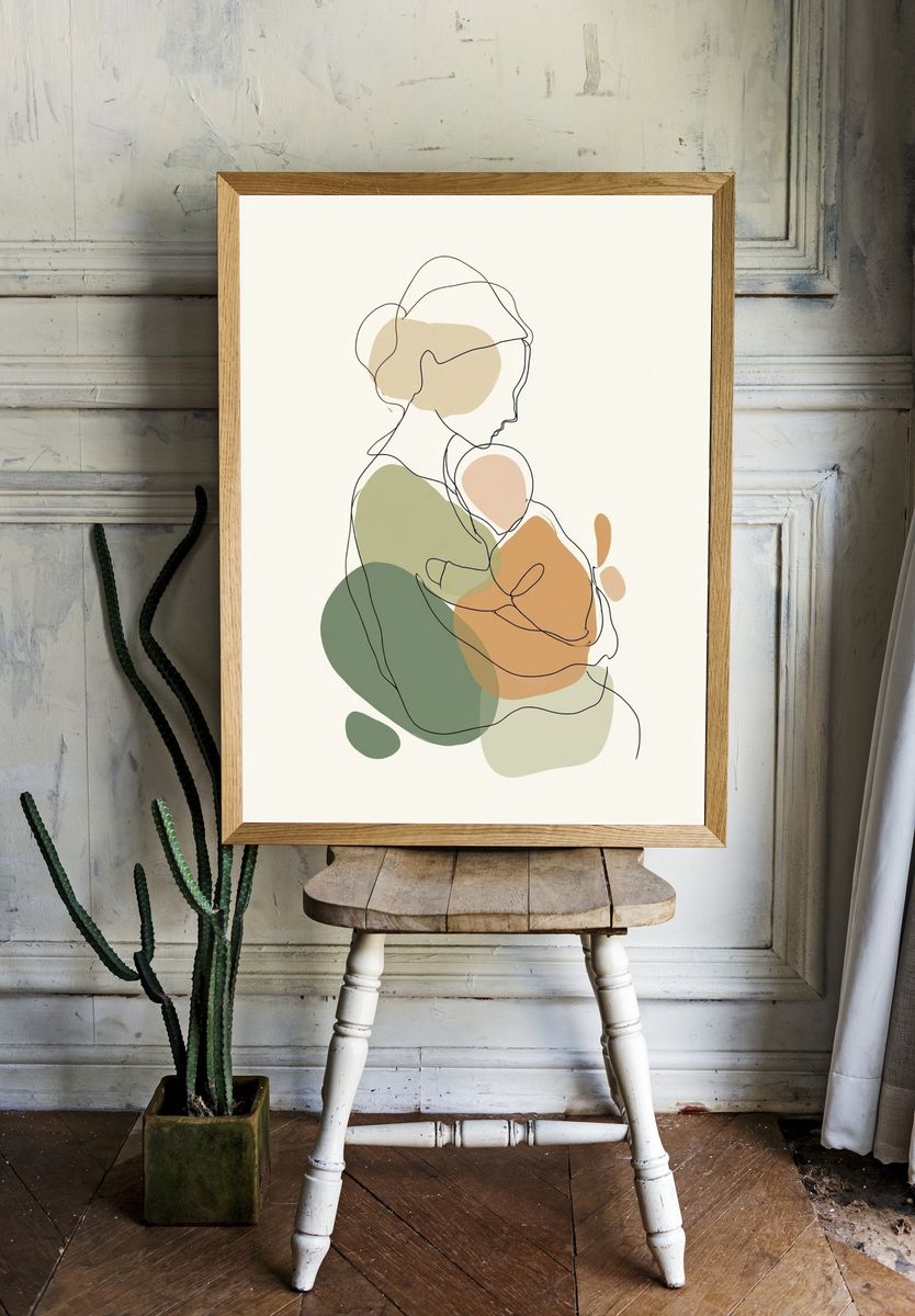 Abstract Line Figure Poster. — room view 1