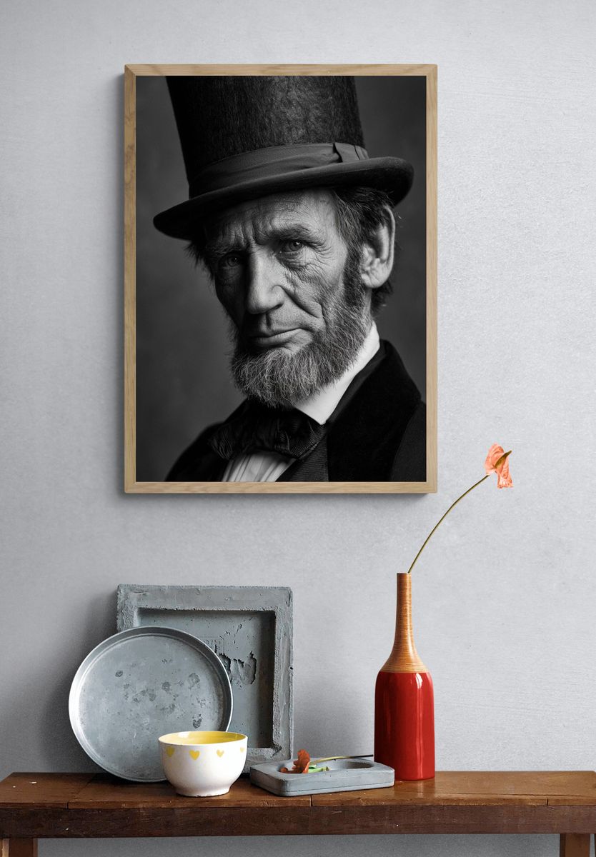 Abraham Lincoln Portrait Photography Poster. — room view 3