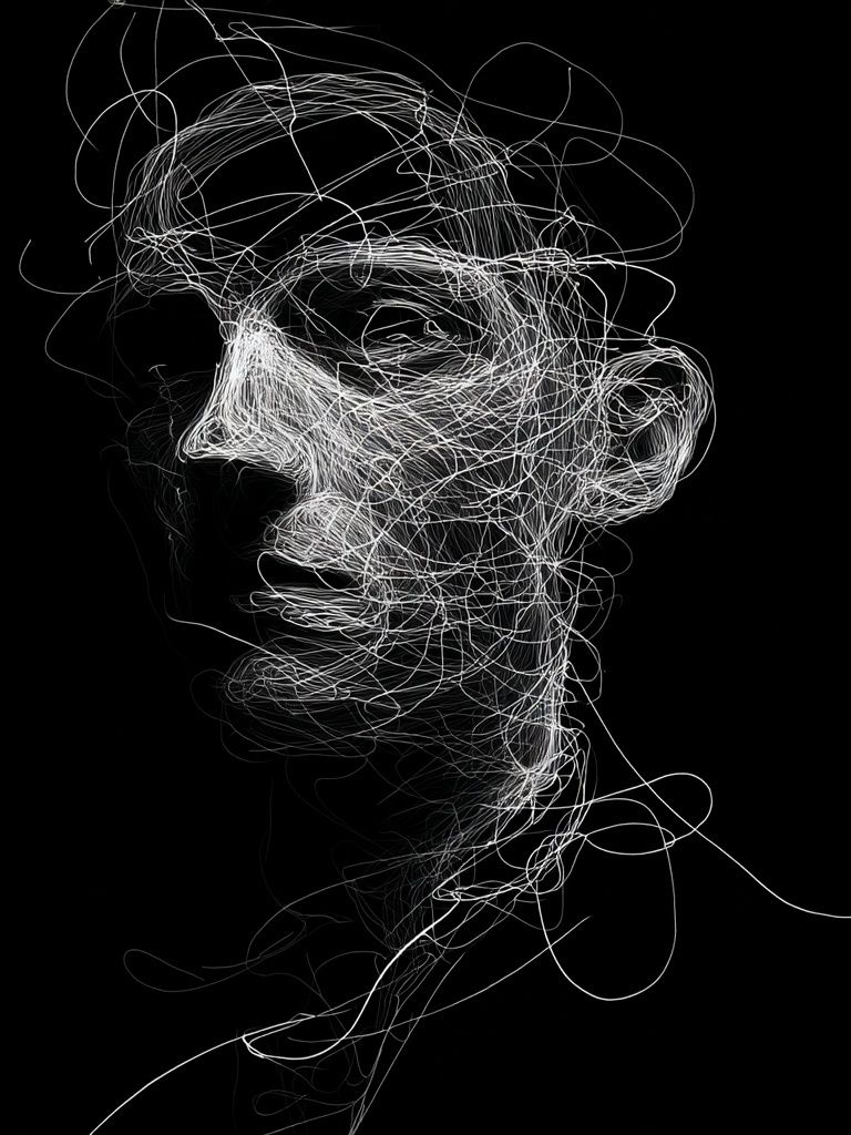 Abstract Line Art Portrait Poster. poster — abstract art