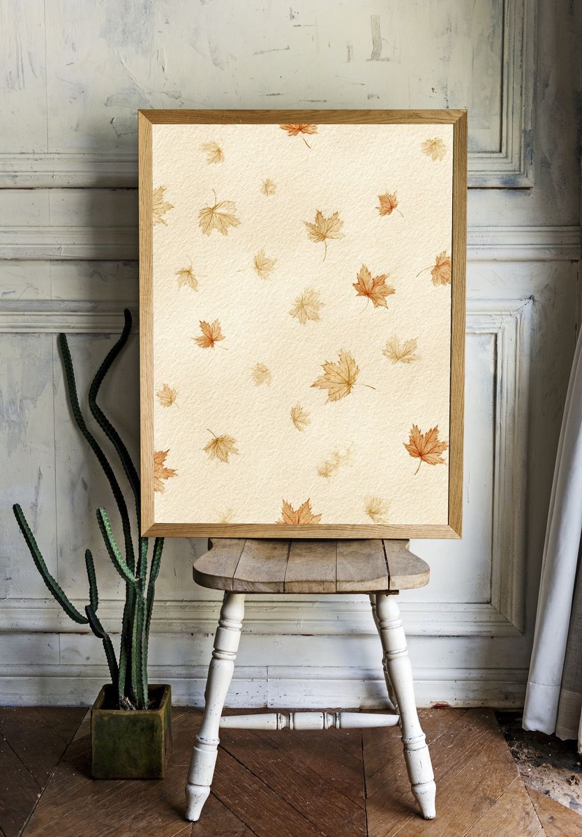 Autumn Leaves Watercolor Print room preview