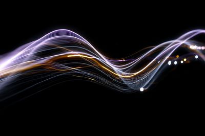 Neon Light Waves Abstract Poster. poster print