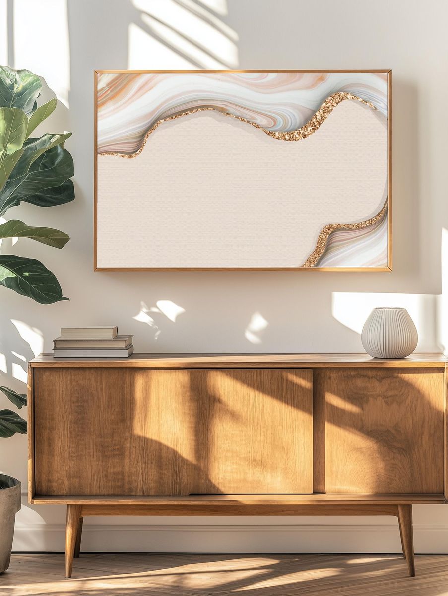 Abstract Marble with Glitter Poster. — room view 3