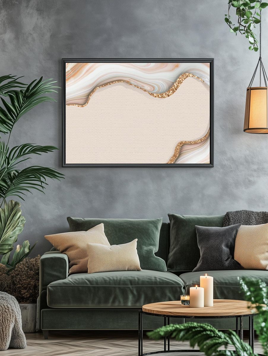 Abstract Marble with Glitter Poster. — room view 4