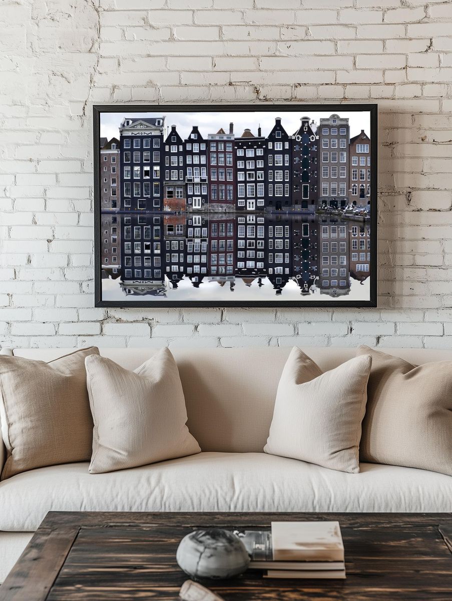 Amsterdam Canal Houses — Photography Print. — room view 1