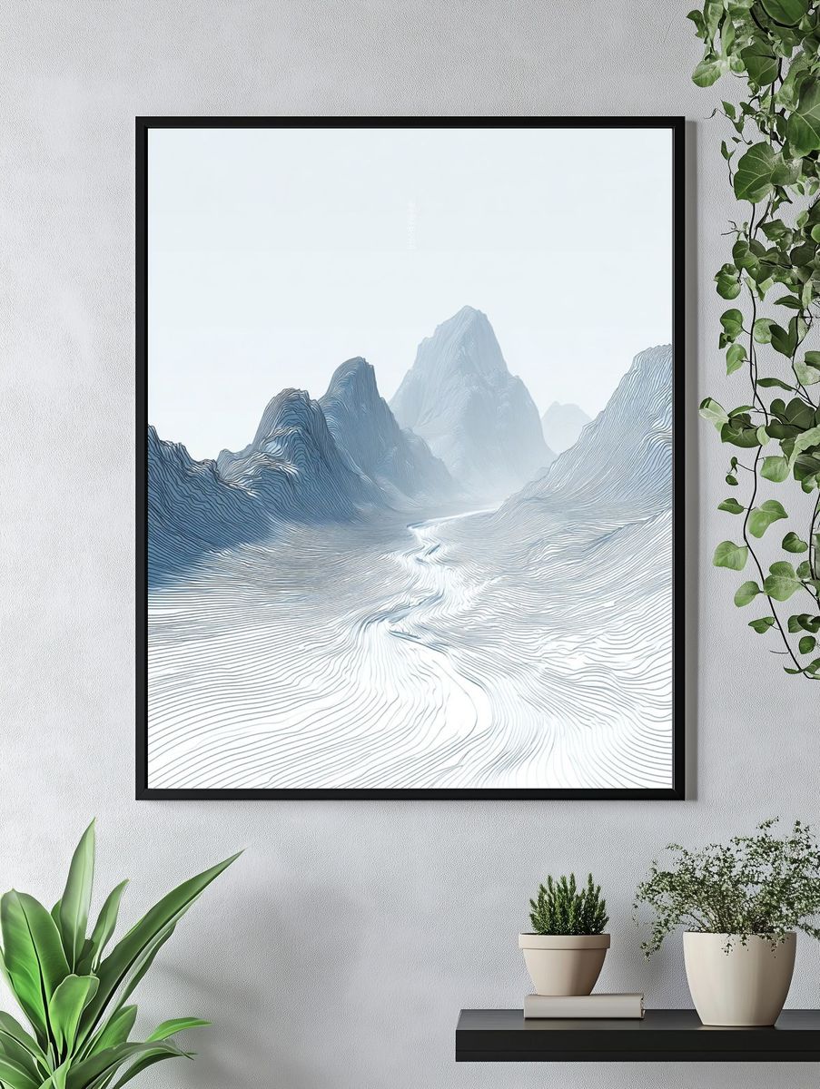 Abstract Mountain Landscape — Minimalist Print. — room view 4