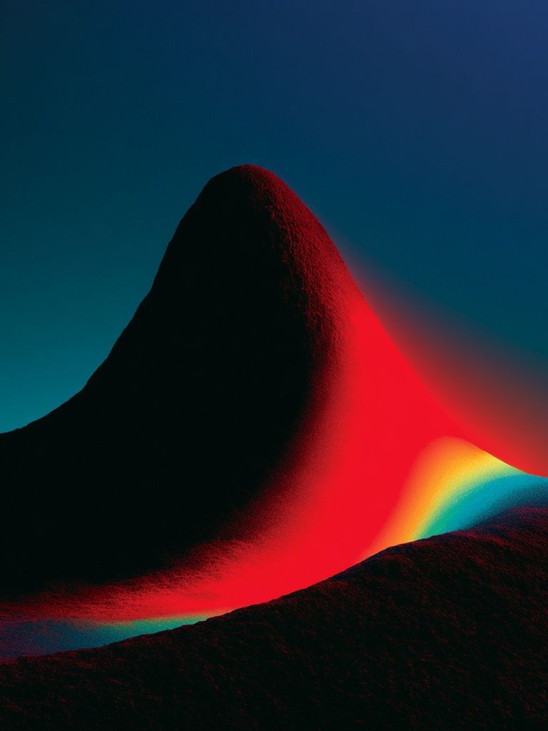 Neon Mountain Glow Abstract Poster. poster detail
