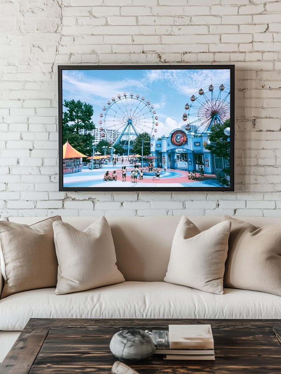 Amusement Park Ferris Wheels Photography Poster. room preview