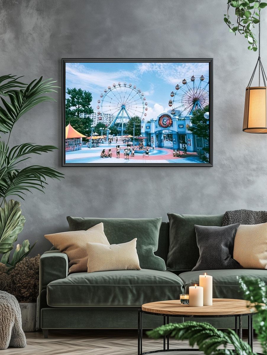 Amusement Park Ferris Wheels Photography Poster. — room view 4