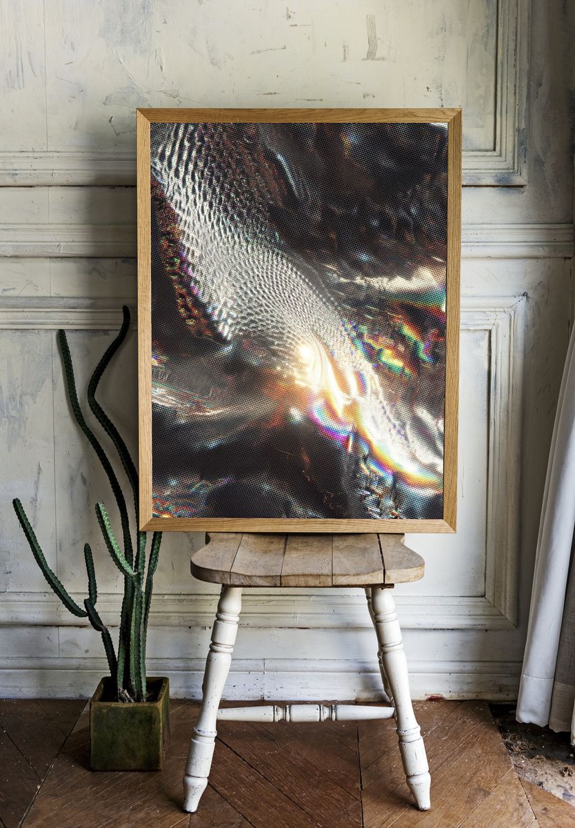 Abstract Metallic Waves Poster. room preview