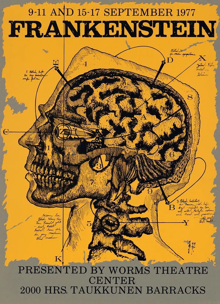 Frankenstein, presented Worms Theatre Center. poster — illustration art