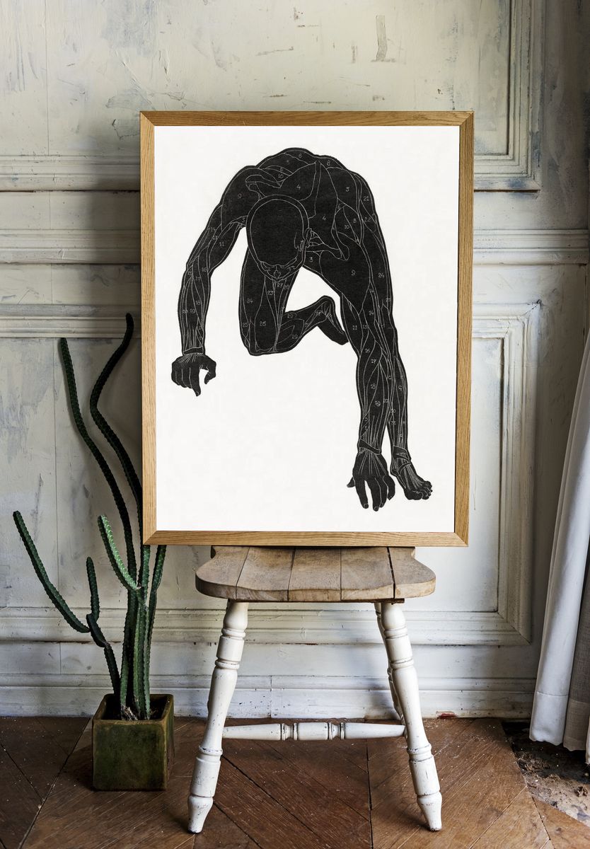 Anatomical study man's neck, arm. room preview
