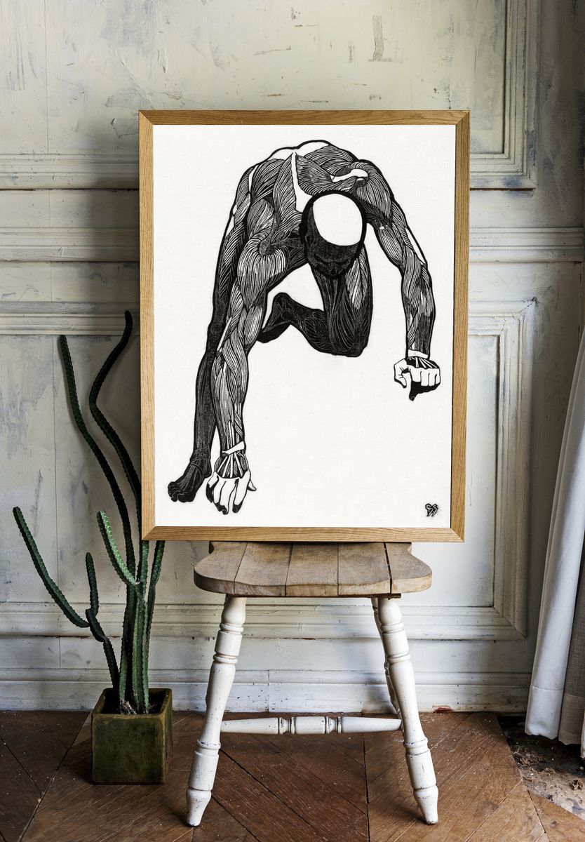 Anatomical study man's neck, arm. — room view 1