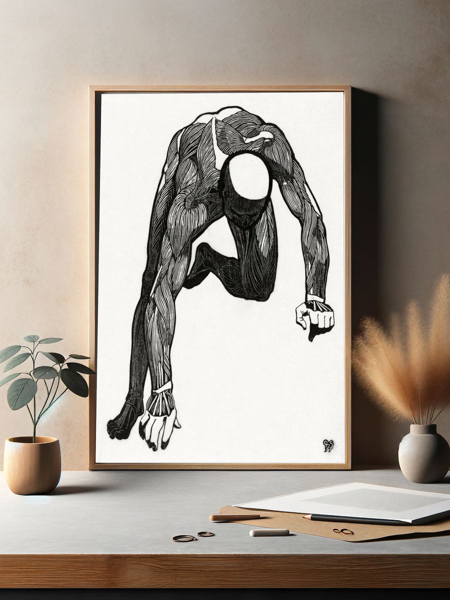 Anatomical study man's neck, arm. — room view 2