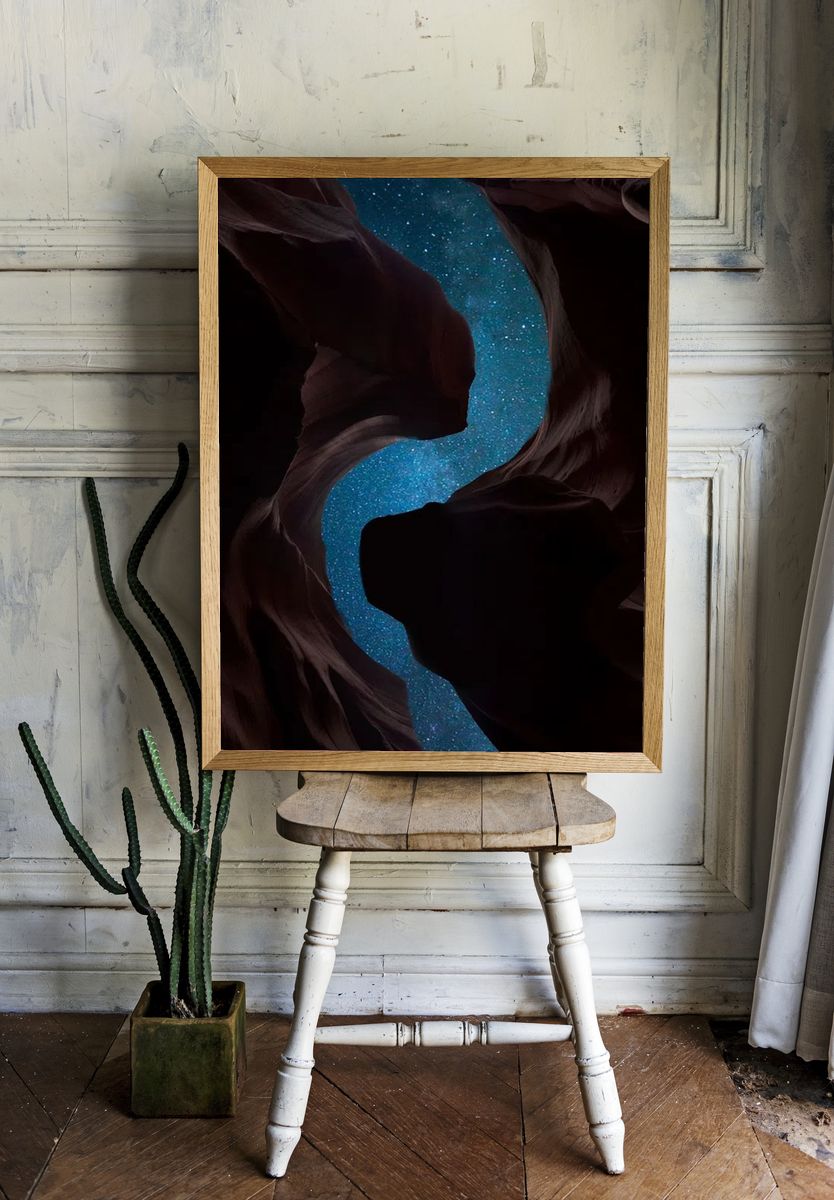 Antelope Canyon Night Sky Poster. — room view 1