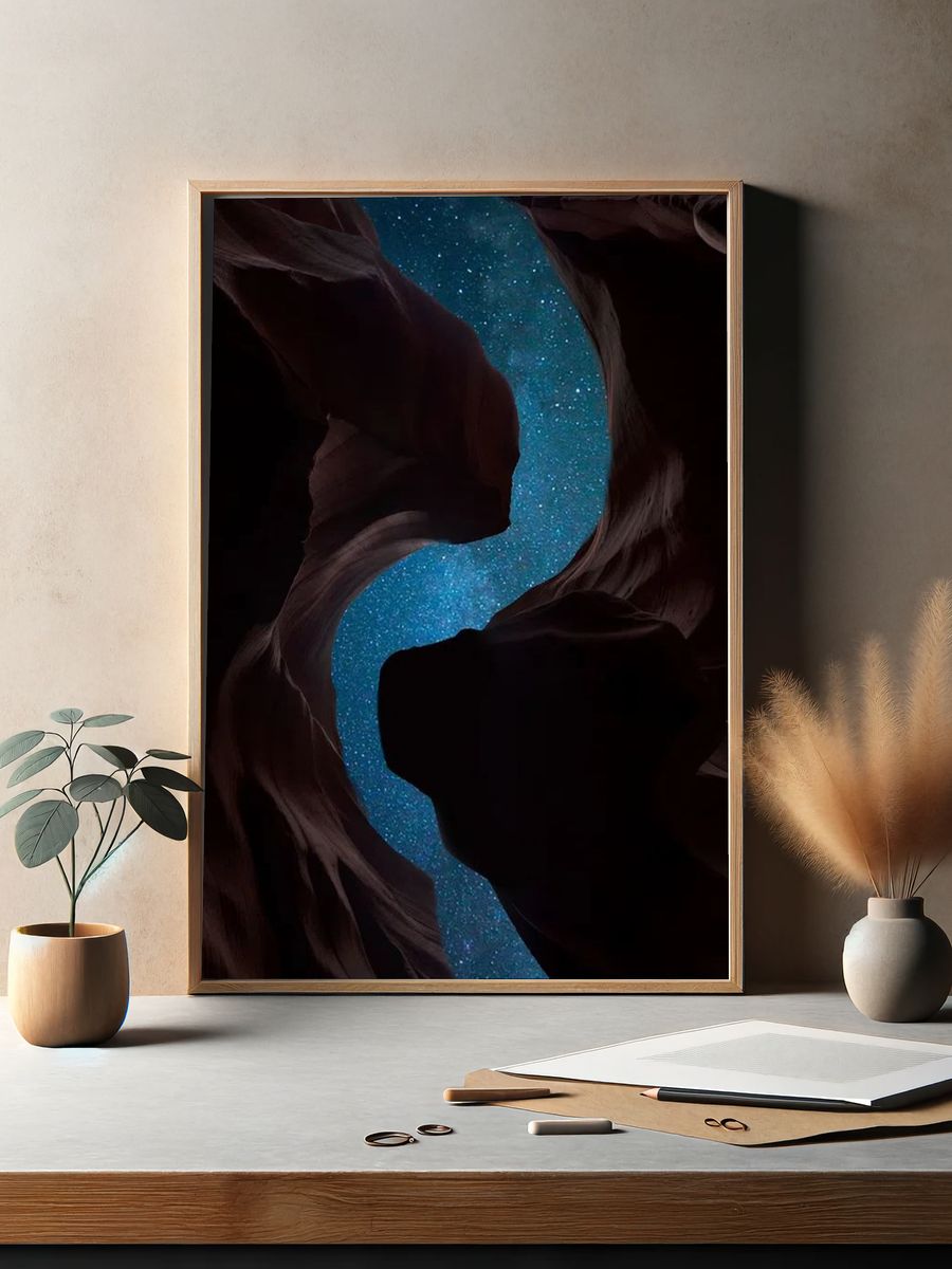 Antelope Canyon Night Sky Poster. — room view 2