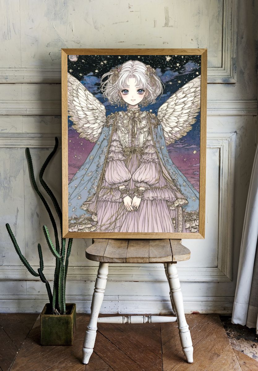 Angel Girl — Digital Art Print room preview