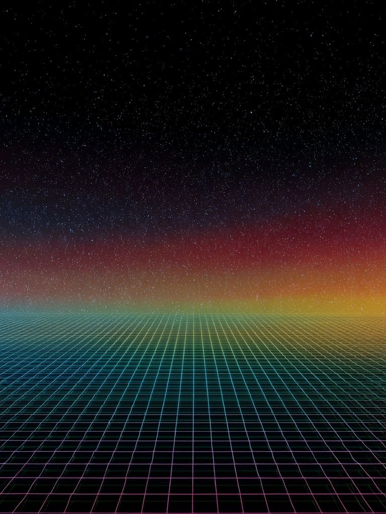 Neon Grid Horizon Poster. poster detail