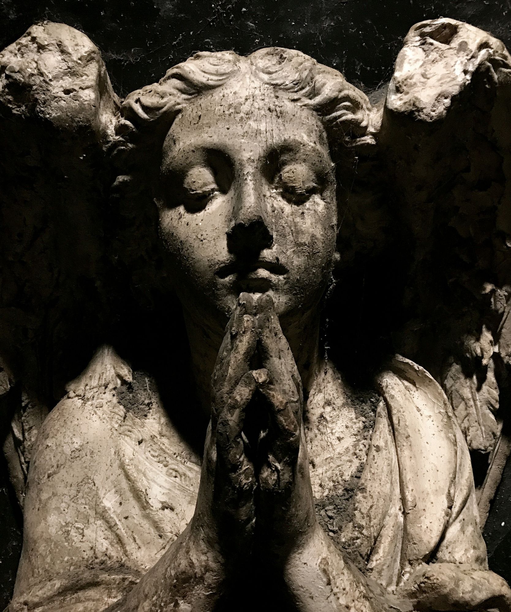 Praying Angel Statue Photography Poster. poster — photography art